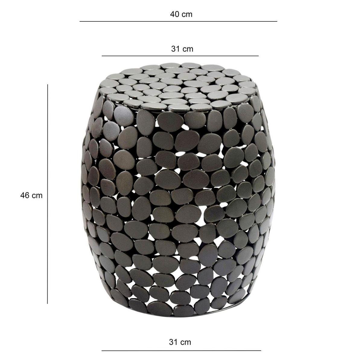 Beistelltisch Schwarz B: 40 cm - Schwarz, Design, Metall (40/46/40cm) - Livetastic