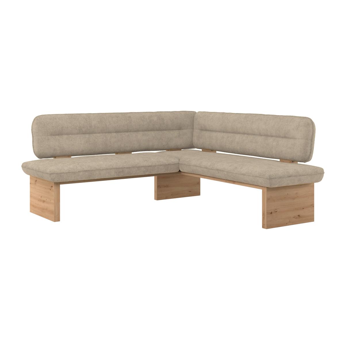 Eckbank Beluna Ii Webstoff Beige, B: 232cm - Eichefarben/Beige, KONVENTIONELL, Holz/Textil (232/170cm) - James Wood