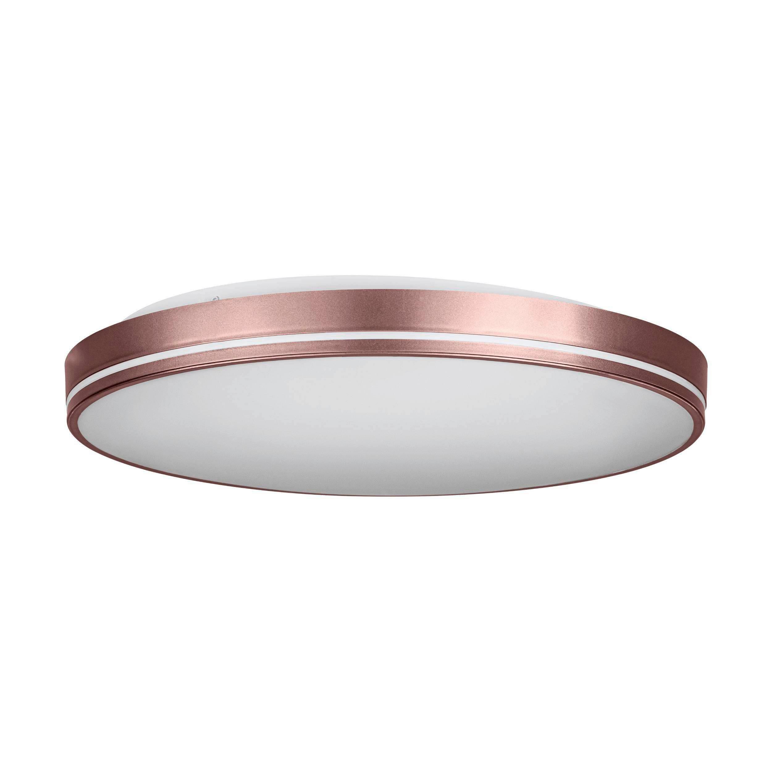 LED-Deckenleuchte Orotava Ø 39,5 cm mit Fernbedienung - Weiß/Mokka, Basics, Kunststoff/Metall (39,5/7,5cm) - Eglo