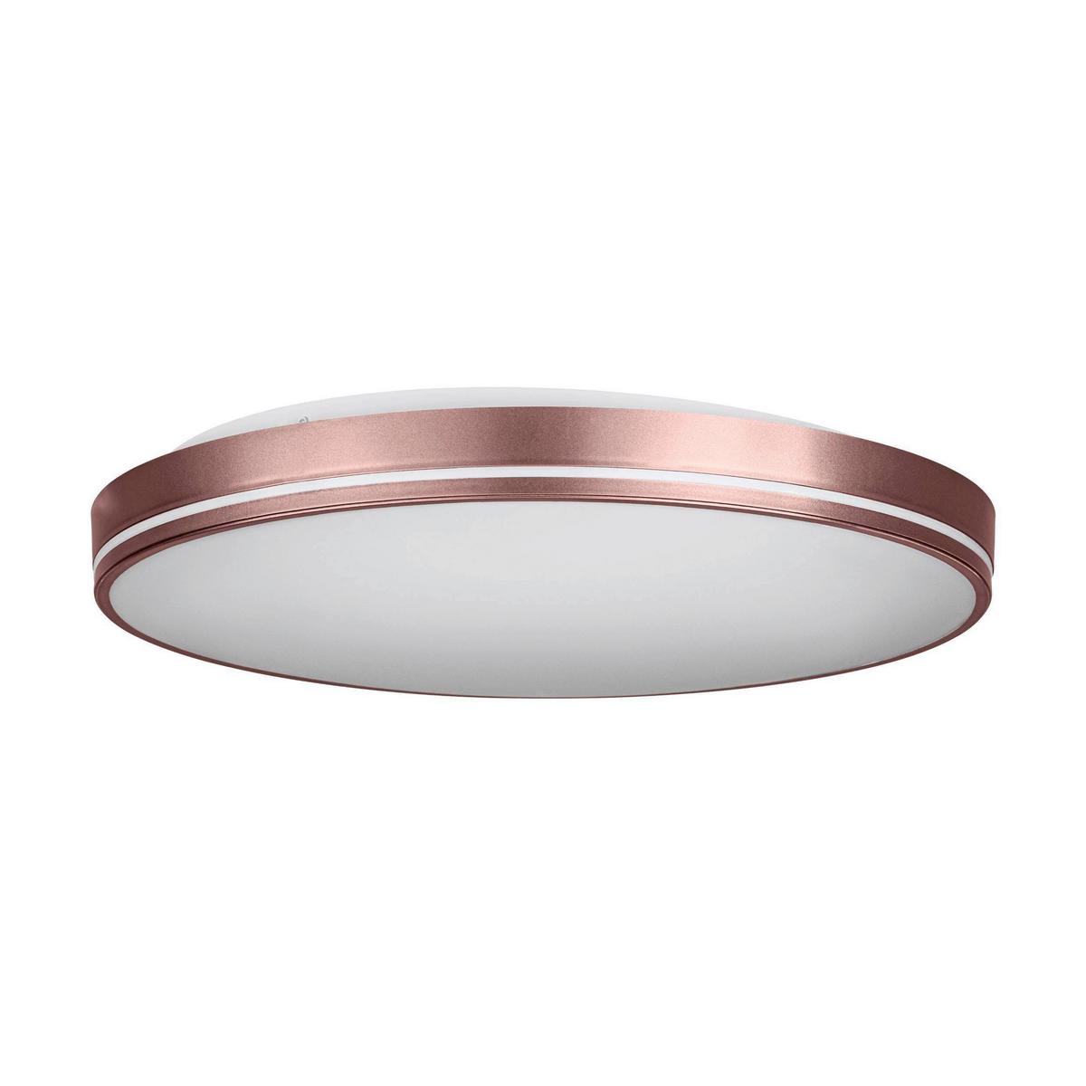 LED-Deckenleuchte Orotava Ø 39,5 cm mit Fernbedienung - Weiß/Mokka, Basics, Kunststoff/Metall (39,5/7,5cm) - Eglo