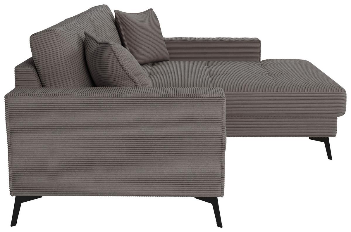 Ecksofa Ted Grau S: 228x174 Cm - Schwarz/Grau, Trend, Textil (228/174cm)