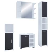 Badmöbel-set 4-tlg. Zalo 140 Cm Schwarz/weiß - Schwarz/Weiß, MODERN, Holzwerkstoff (120cm) - MID.YOU