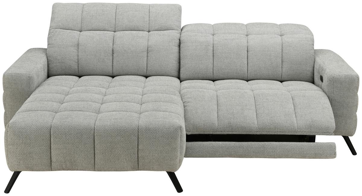 Ecksofa Milano Microfaser Hellgrau, B: 178 Cm - Hellgrau/Schwarz, MODERN, Holz/Textil (178/256cm) - Luca Bessoni