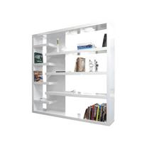 Raumteiler Weiß Hochglanz B: 200cm - Weiß Hochglanz, Design, Holzwerkstoff (200/200/35cm) - Livetastic