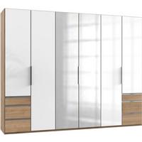 Drehtürenschrank 300cm Level, Weiß/eiche Dekor - Eichefarben/Weiß, MODERN, Glas/Holzwerkstoff (300/236/58cm) - MID.YOU