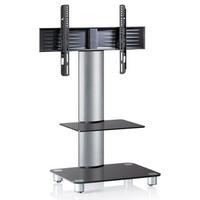 TV-Rack Bis 70“ Schwenkbar + Rollen Tosal Max. 30 Kg - Silberfarben/Schwarz, KONVENTIONELL, Glas/Metall (60/100/44cm) - MID.YOU