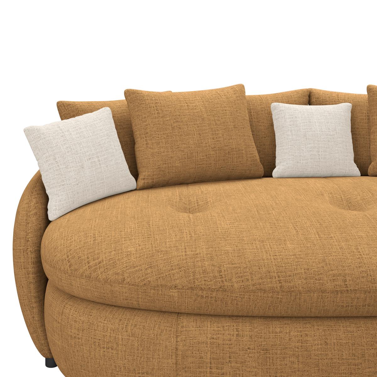 Mega pohovka ARUBA 2, horčicovožltá/prírodná ženilka - horčicovožltá/čierna, Trend, textil/plast (238/80/140cm) - Luca Bessoni