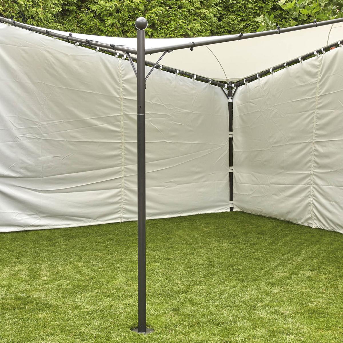 Seitenteile Berlino 400x256cm 2er-Set - Weiß, KONVENTIONELL, Textil (400/256cm) - Siena Garden