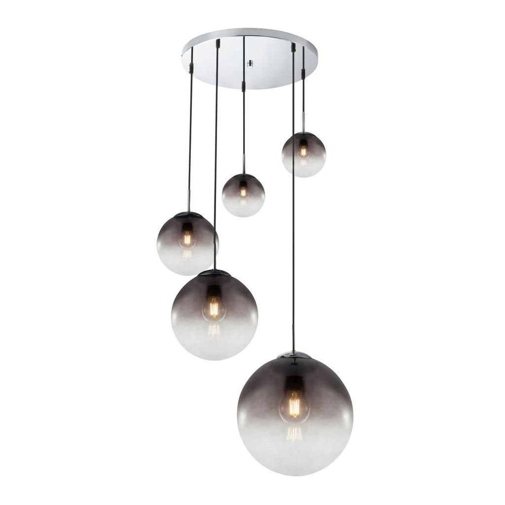 Hängeleuchte Varus H: 150 cm 5-Flammig Rauchglas