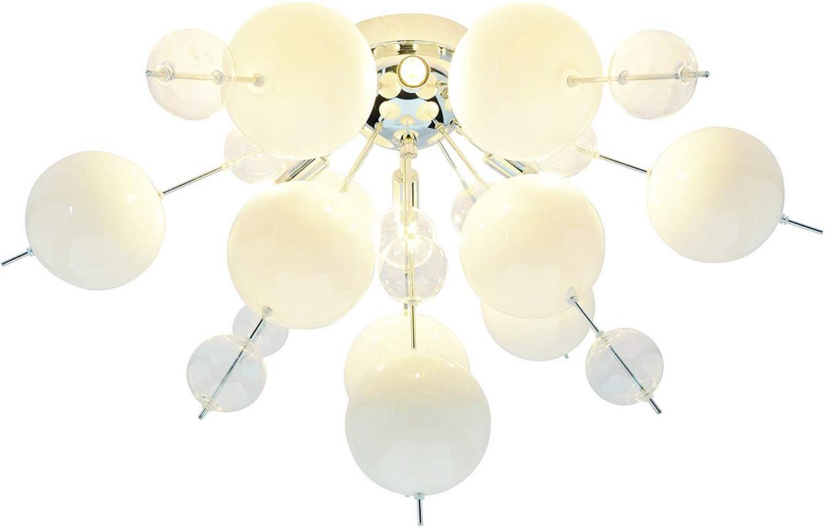 Deckenleuchte Explosion Ø 57 Cm 6-Flammig - Chromfarben/Klar, Design, Glas/Metall (57/38cm) - Näve