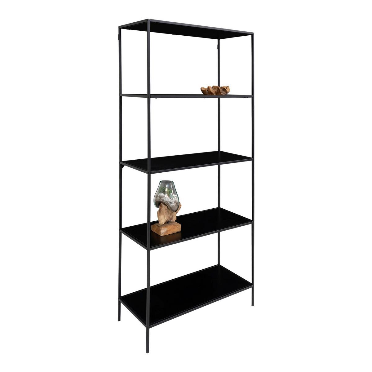 REGAL Vita, Schwarz B: 80 cm - Schwarz, Design, Holzwerkstoff/Metall (80/170/36cm) - MID.YOU