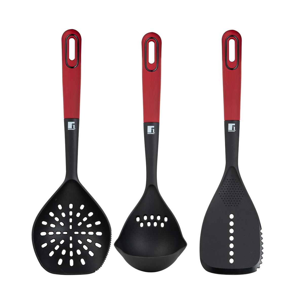 Küchenhelferset 3-teilig Kitchen Tools Rot/schwarz - Rot, Basics, Kunststoff (11.5/11,5/35cm)