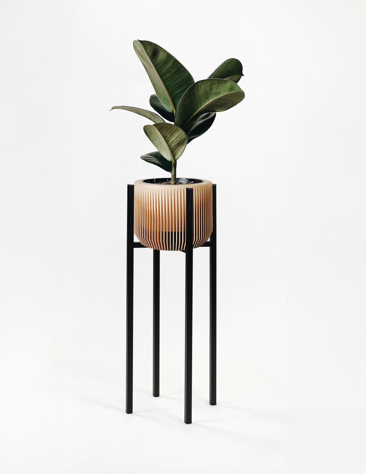 Blumenständer Aluminium Schwarz BxHxT: 26x60x26 Ccm - Schwarz, Basics, Metall (26/60/26cm)