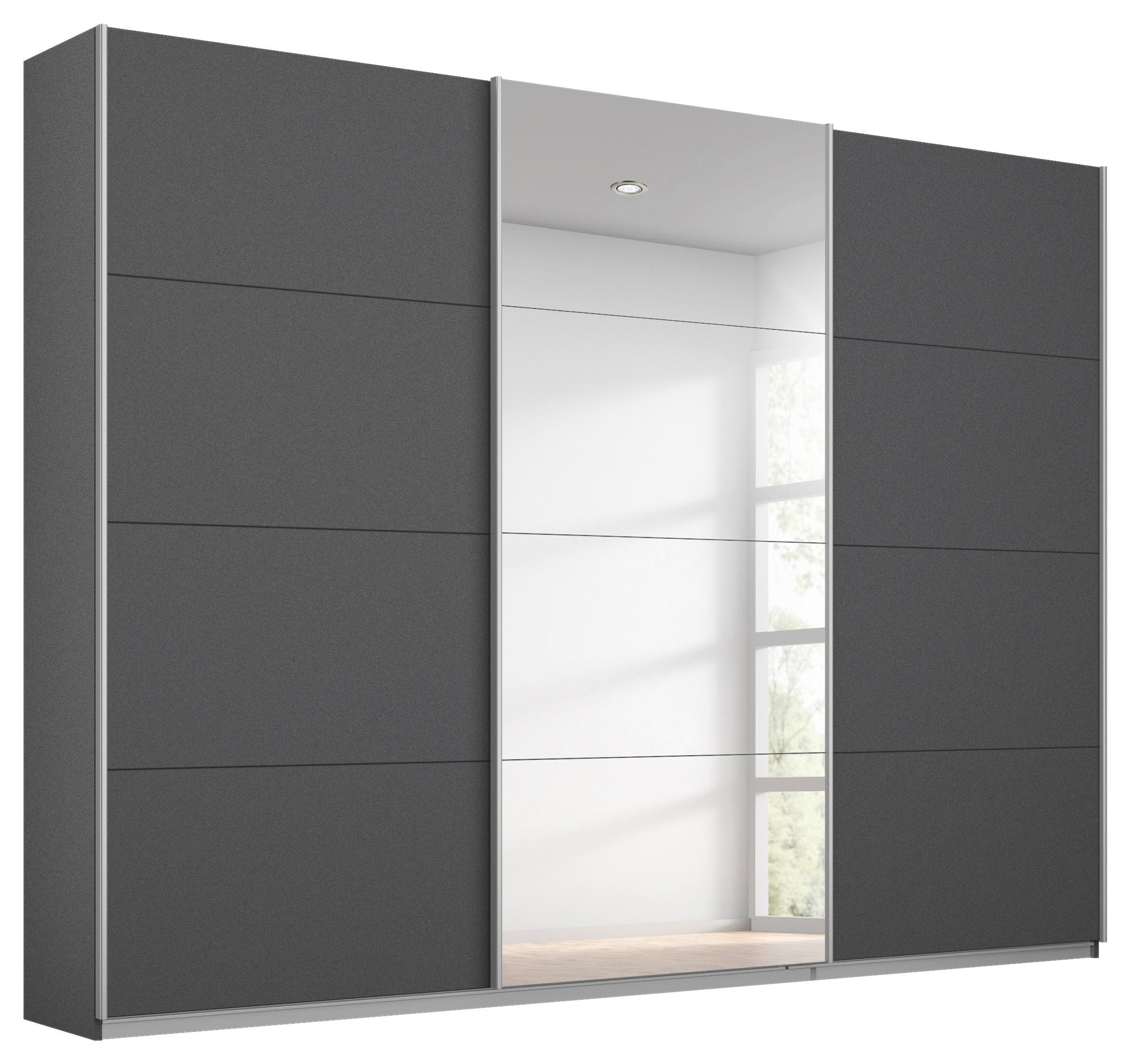 Skříň s posuvnými dveřmi MIAMI, Š/V/H:cca 271/229/62cm - šedá/barvy hliníku, Moderní, kov/kompozitní dřevo (271/229/62cm)