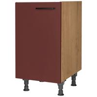 Spülenunterschrank Easytouch - Eichefarben/Rot, MODERN, Holzwerkstoff (45/87/56cm) - Nobilia