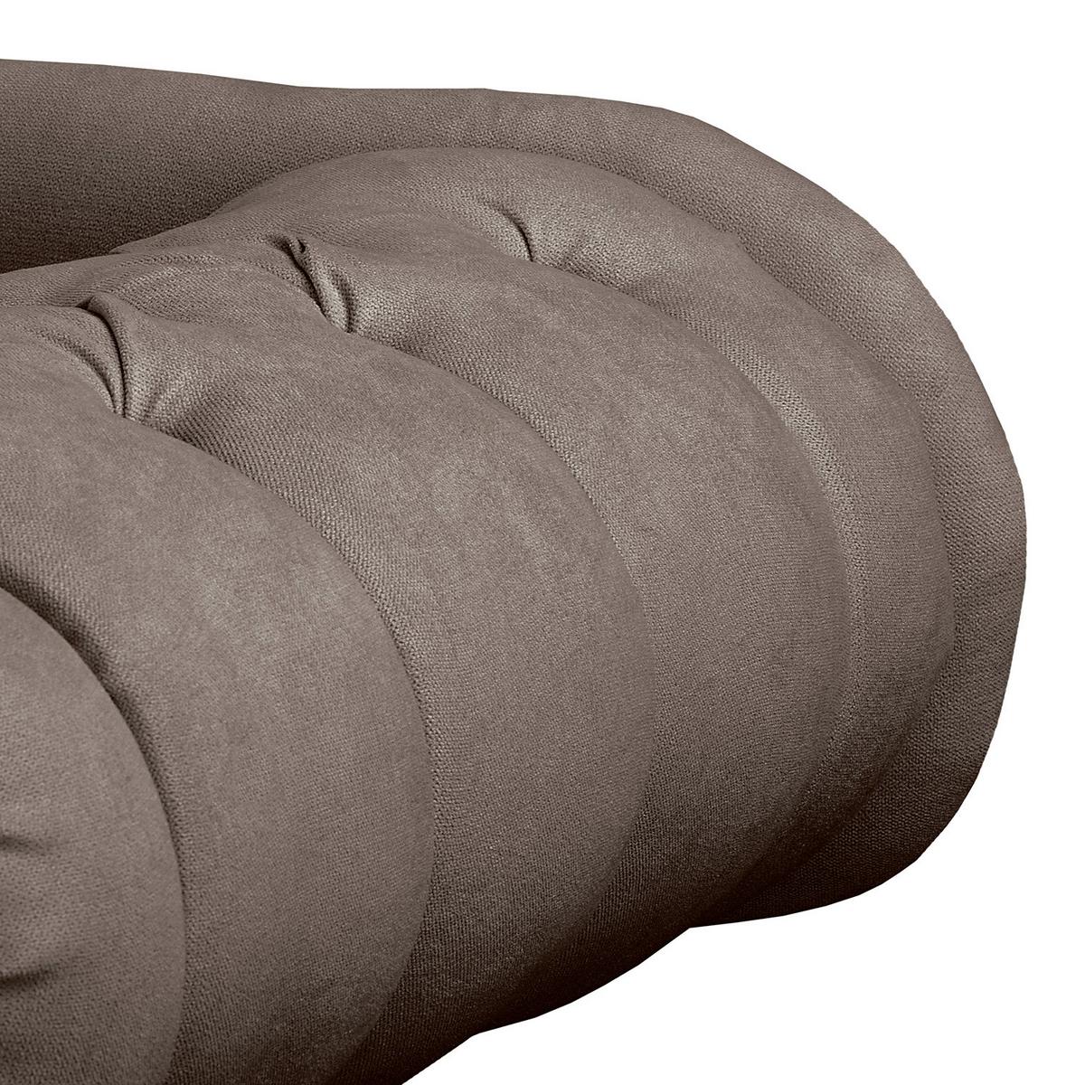 Récamiere Pako Graubraun B: 185cm - Graubraun/Braun, Design, Textil (185/93/75cm) - Livetastic