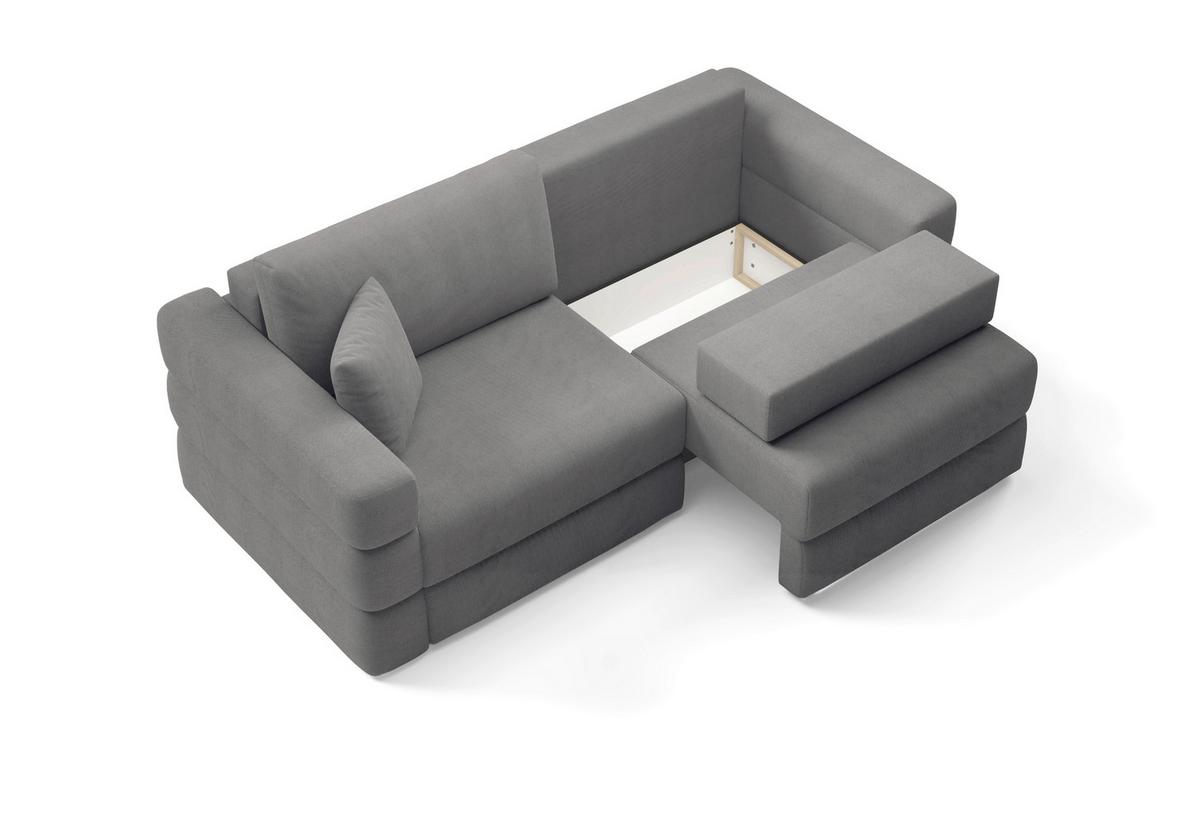 Schlafsofa Terazzo Dunkelgrau B: 254cm - Dunkelgrau/Schwarz, Design, Textil (254/93/167cm) - Livetastic