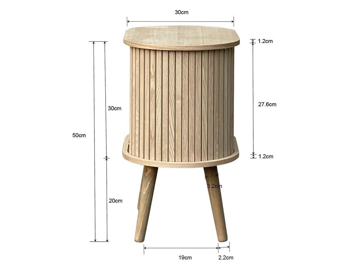 Odkládací stolek Skandy masiv/MDF - přírodní barvy, Moderní, dřevo/kompozitní dřevo (40/50/30cm) - Premium Living