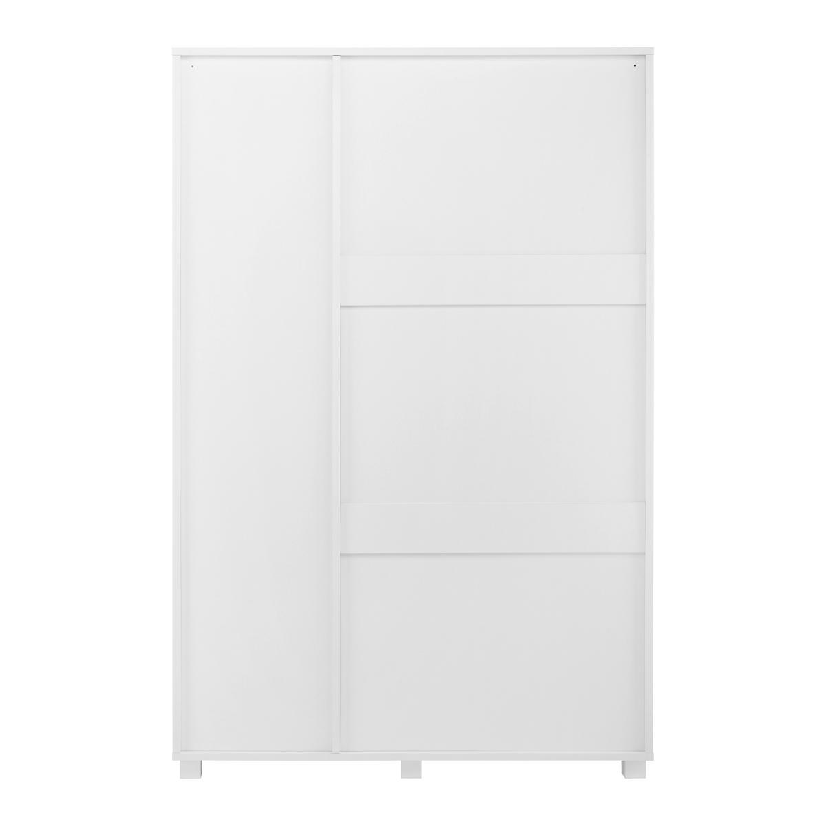 Šatníková skriňa MILO šírka 115cm - biela/strieborná, Modern, kov/drevo (115/176/55cm) - Bessagi Home
