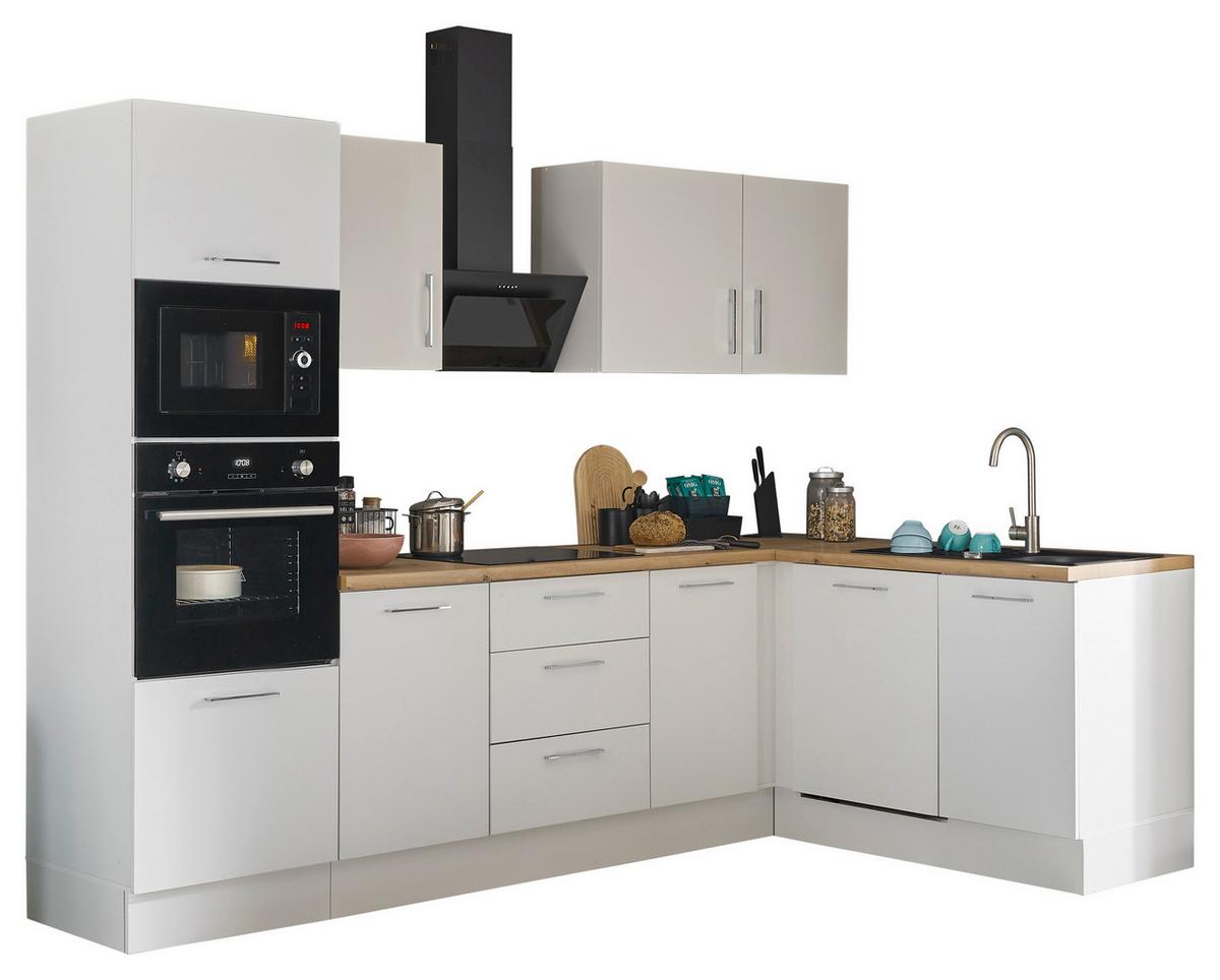 Eckküche Turin Weiß/Eiche Dekor 280x175 cm - Weiß/Eiche Artisan, Basics, Holzwerkstoff (280/175cm) - MID.YOU