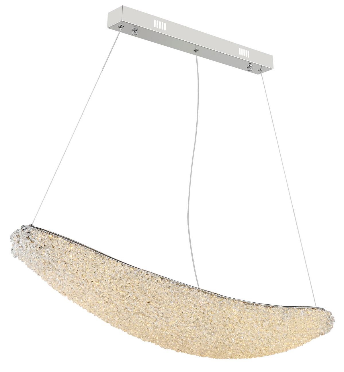 ZÁVĚSNÉ LED SVÍTIDLO KRISTALLA - čiré/barvy chromu, Design, kov/sklo (105/19/120cm) - Globo