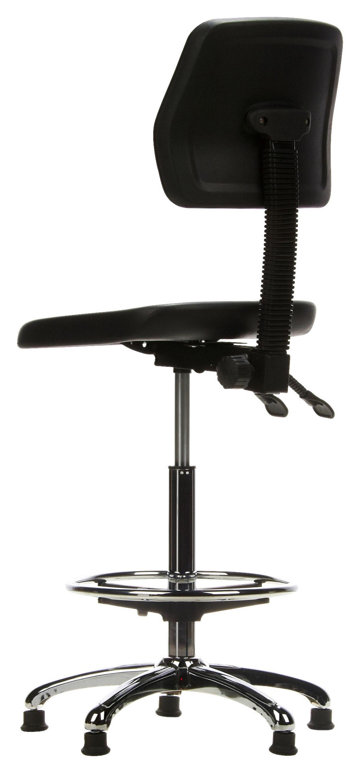 Bürohocker Top Work 11 Schwarz - Chromfarben/Schwarz, MODERN, Kunststoff/Metall (42/129/40cm) - MID.YOU