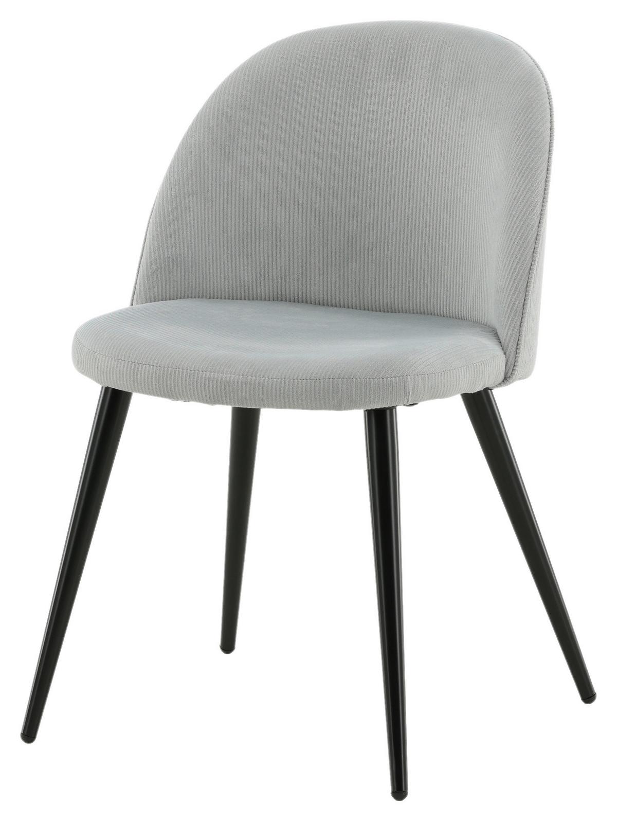 Stuhl-Set Velvet - Schwarz/Grau, Design, Textil/Metall (57/76,5/50cm) - Livetastic