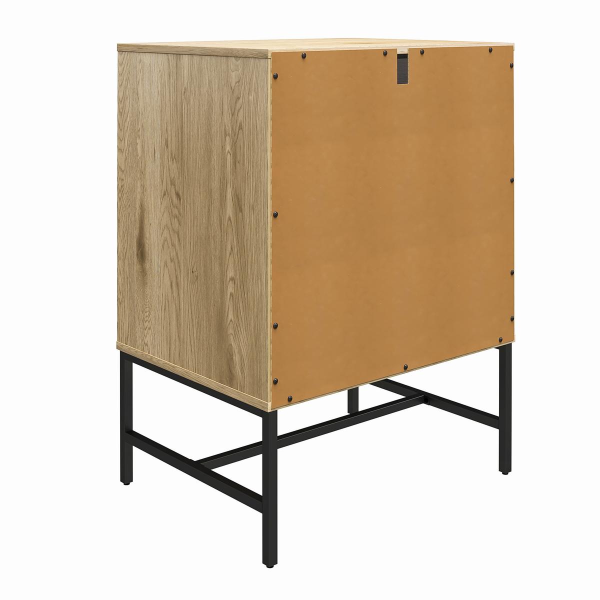 Nachttisch Tamlin Eichefarben B: 59 Cm - Eichefarben/Schwarz, Design, Papier/Holzwerkstoff (59/82/43cm) - MID.YOU