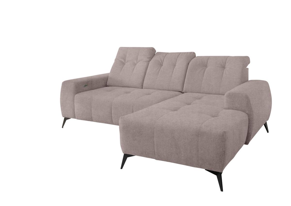 Ecksofa Mit Usb Anschluss Sano, Taupe, S: 258x180 Cm - Taupe/Schwarz, MODERN, Textil (258/180cm) - Livetastic