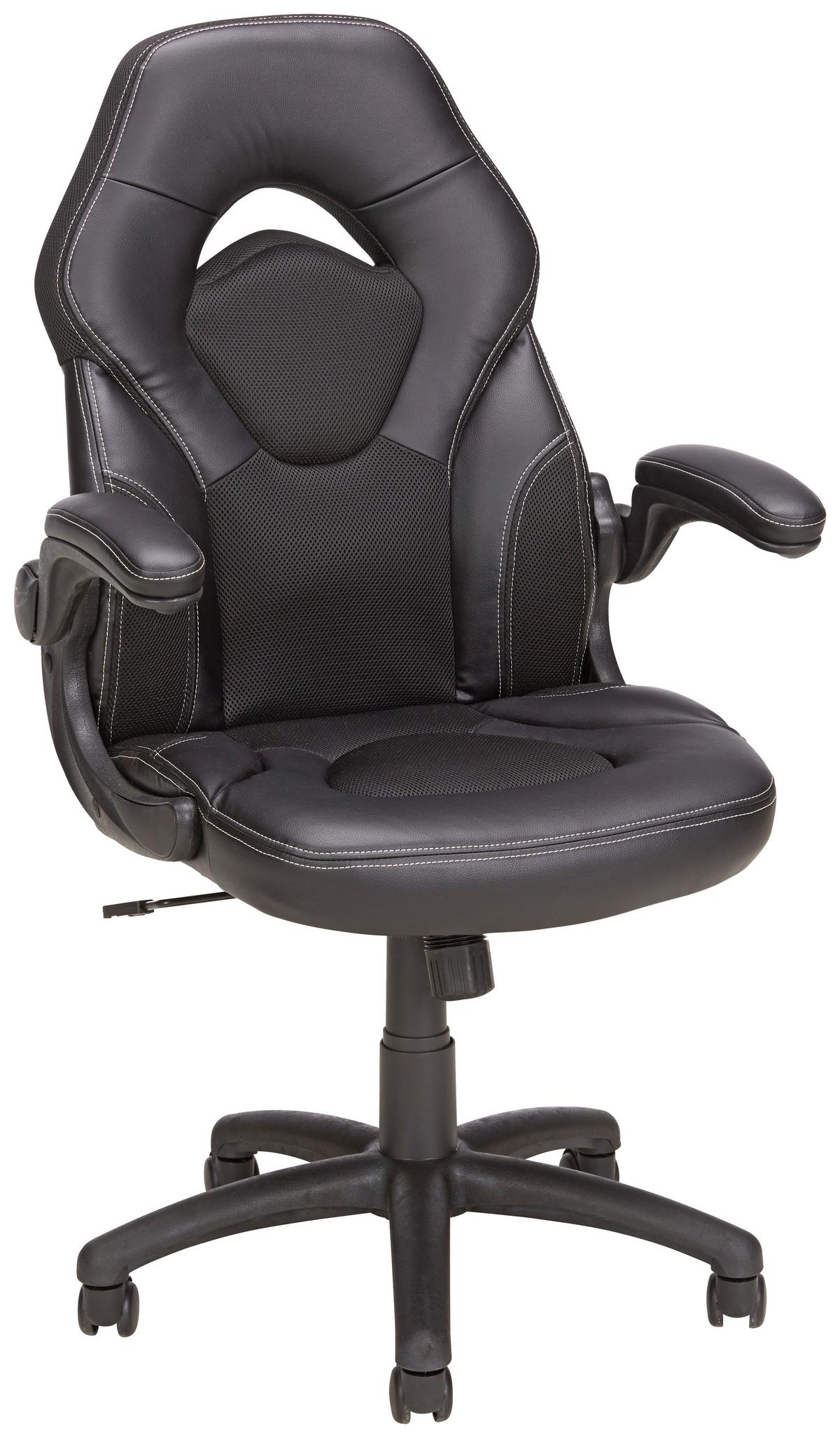 Kancelárska stolička GINO - čierna/biela, Modern, kov/textil (61/106-116/64cm) - Mömax