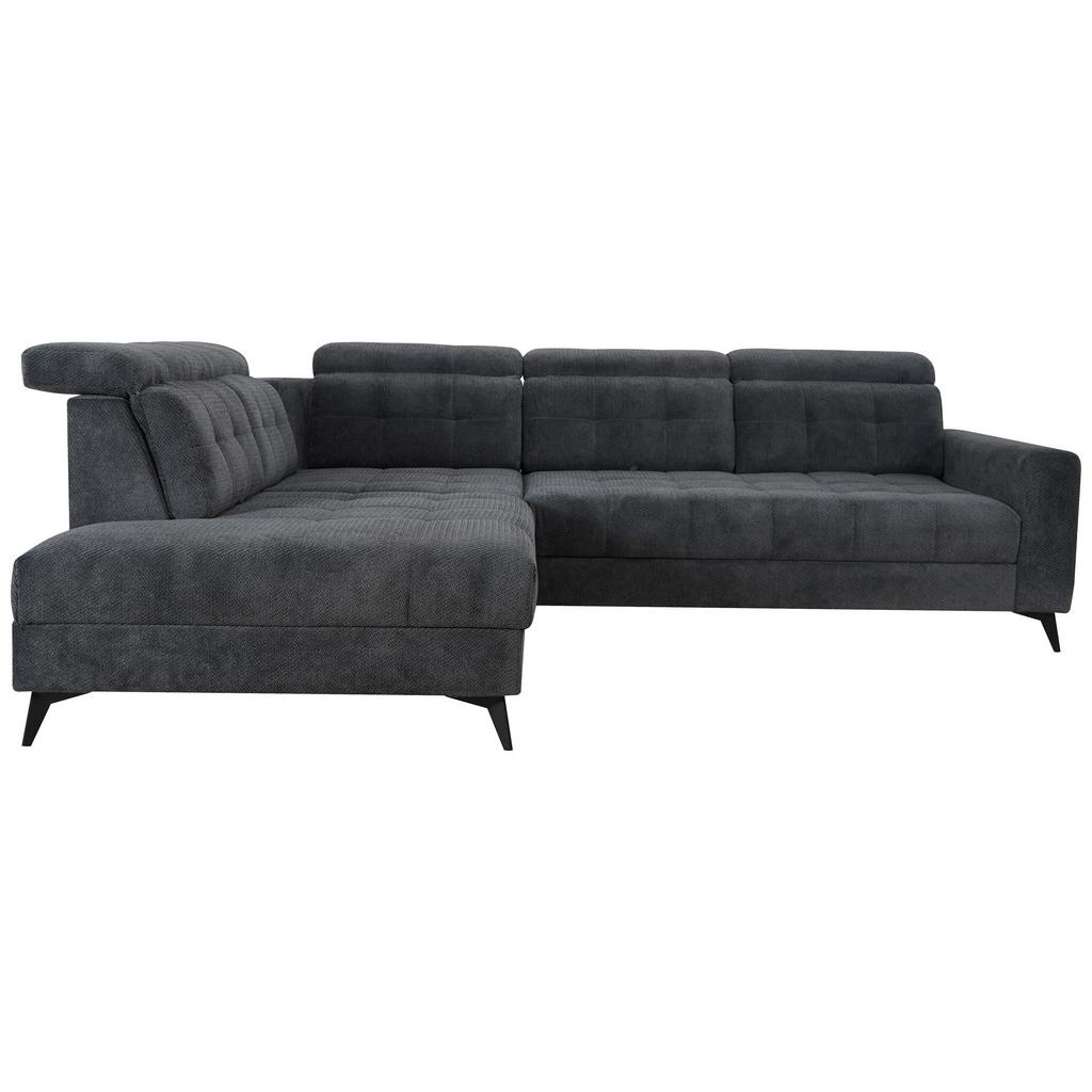 Ecksofa Barletta New Dunkelgrau, Lf: 146x227cm