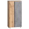 Midischrank Bad Landos Bxh 65x130 Cm Eiche Wotan - Eiche Wotan/Graphitfarben, MODERN, Holzwerkstoff (65/130/35cm) - Held