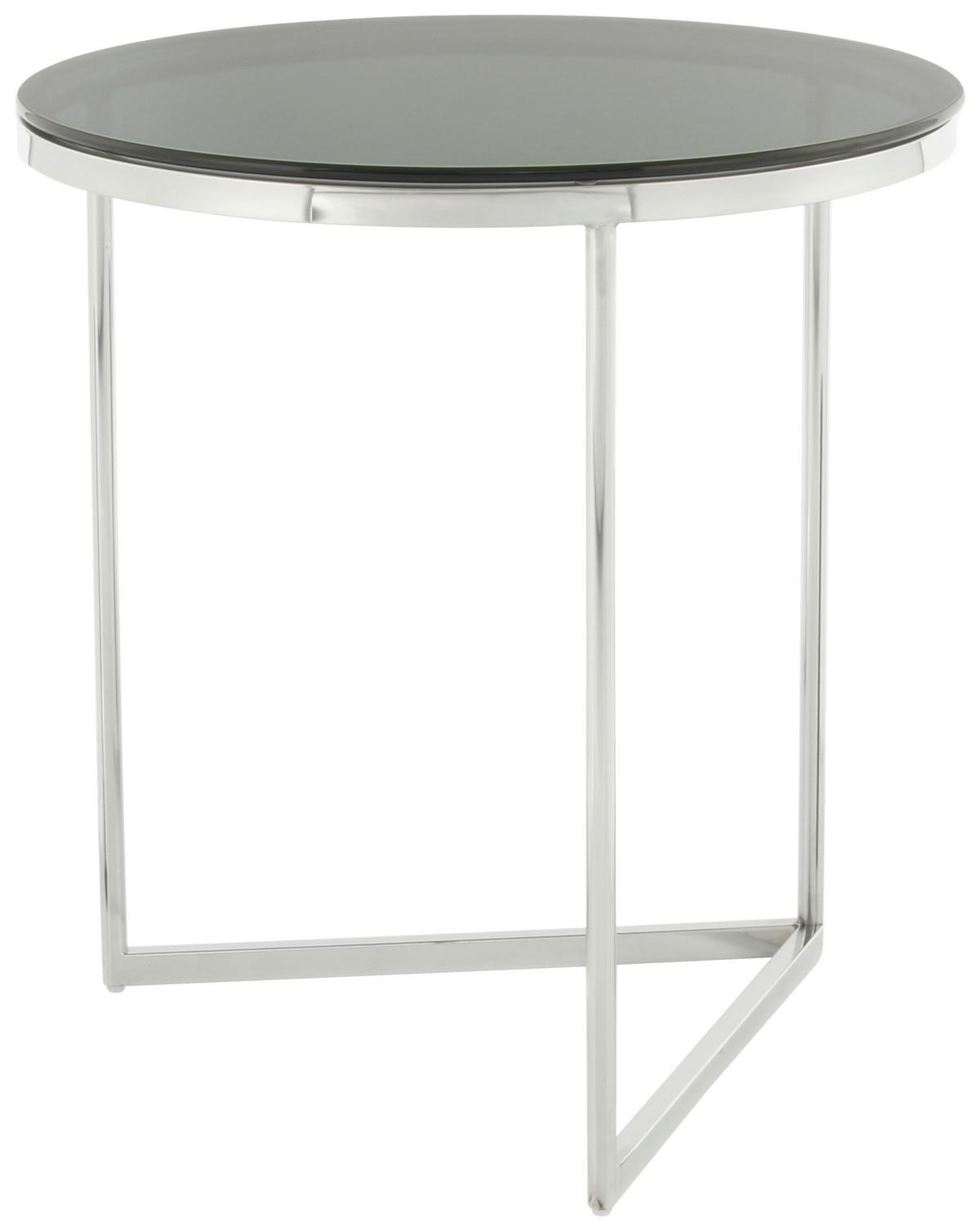 Beistelltisch Wynona 225 Schwarz/Silberfarben B: 55 cm - Roségold/Silberfarben, Design, Glas/Metall (55/50/50cm) - Kayoom