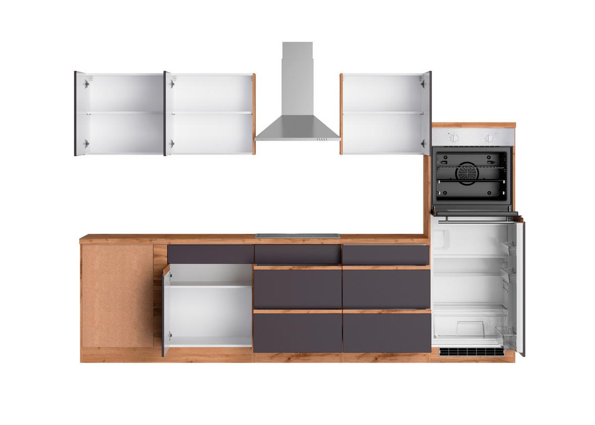 Eckküche Turin Mit Geräten 240x300 Cm Grau/eiche Dekor - Eiche Wotan/Grau, Design, Holzwerkstoff (240/300cm) - Held