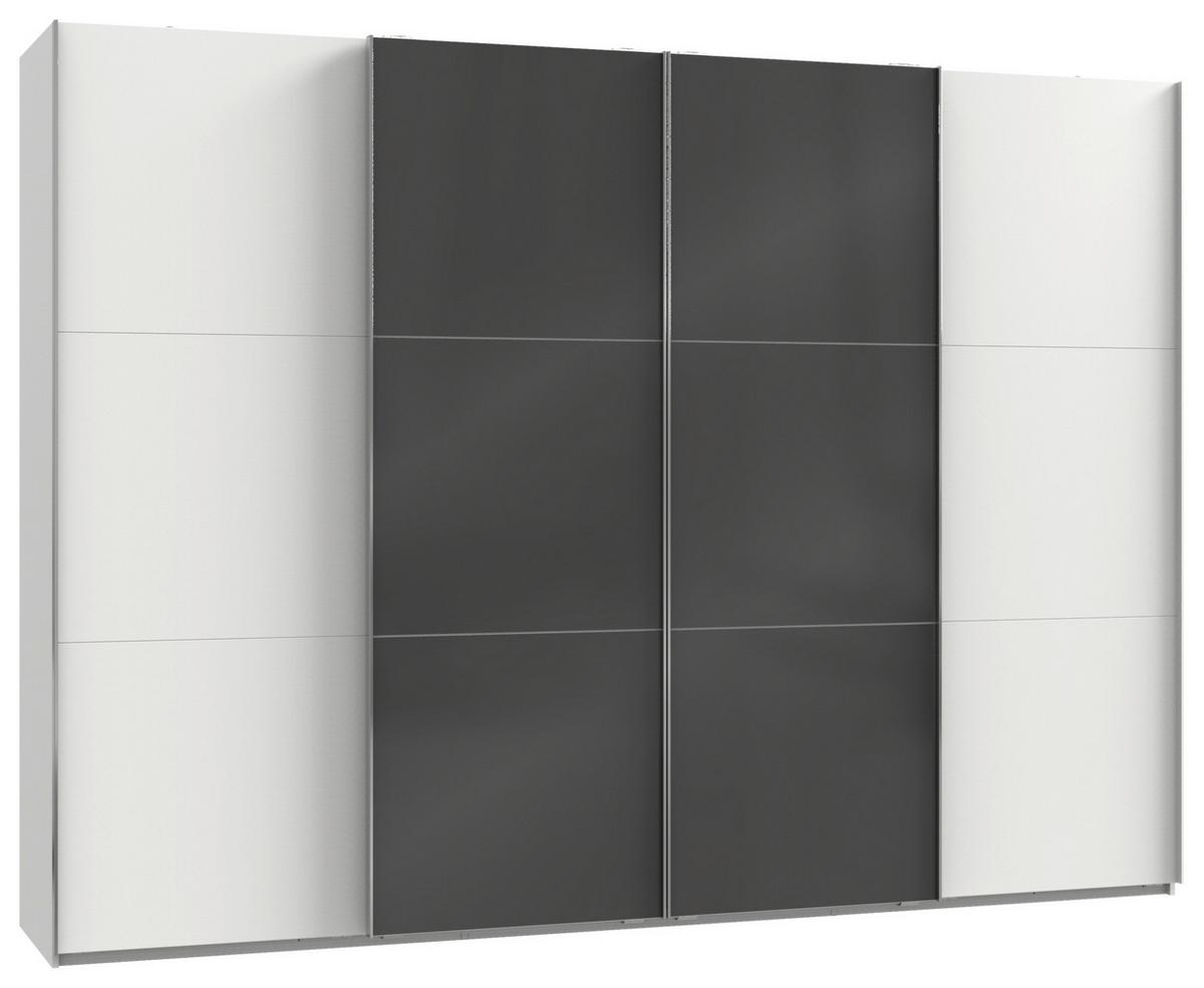 Schwebetürenschrank B: 300 cm Level Grau/Weiß - Weiß/Grau, MODERN, Holzwerkstoff (300/216/65cm) - MID.YOU