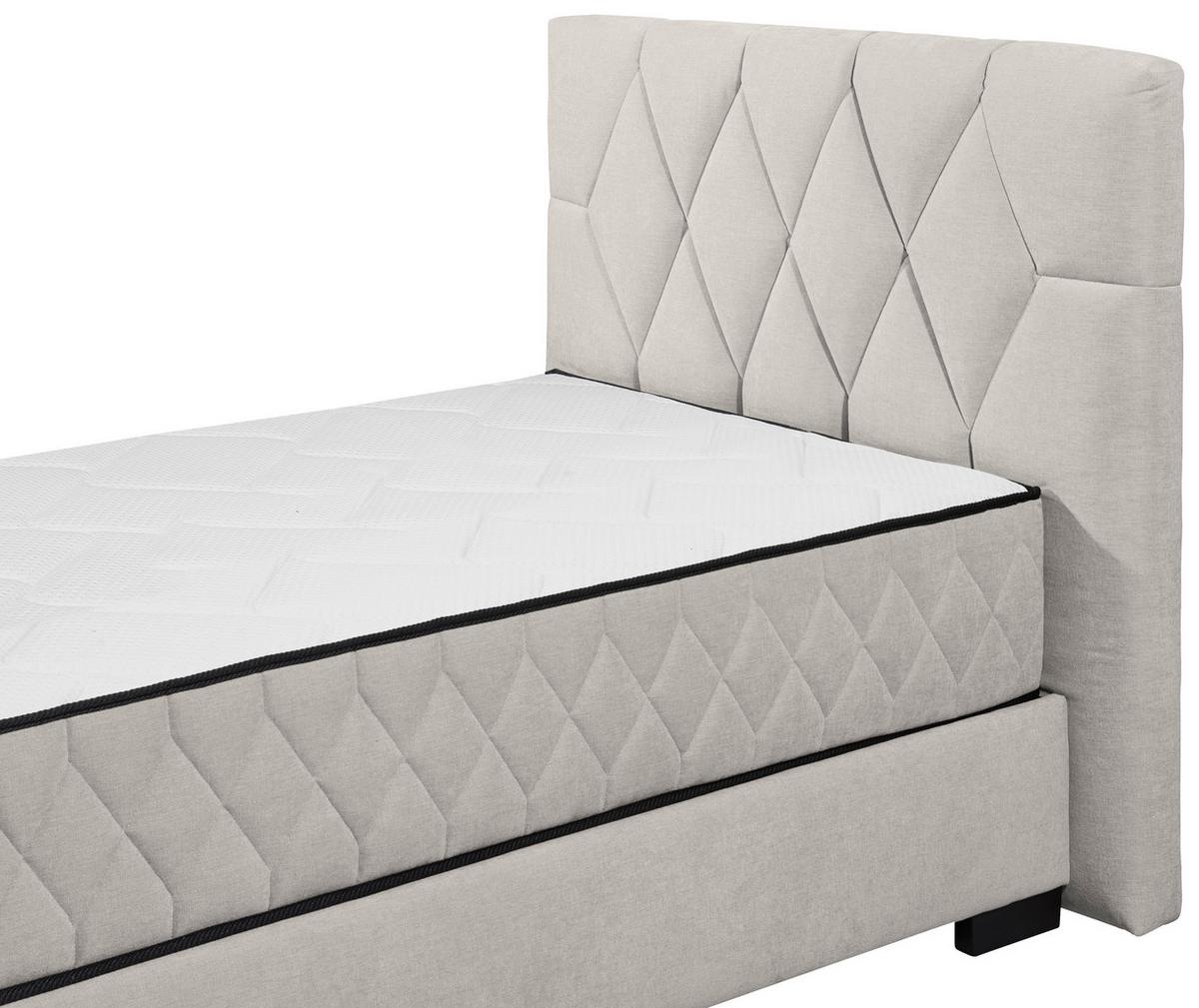 Boxbett Mit Bettkasten 120x200 Nagol - Beige/Schwarz, MODERN, Holzwerkstoff/Textil (120/200cm) - MID.YOU