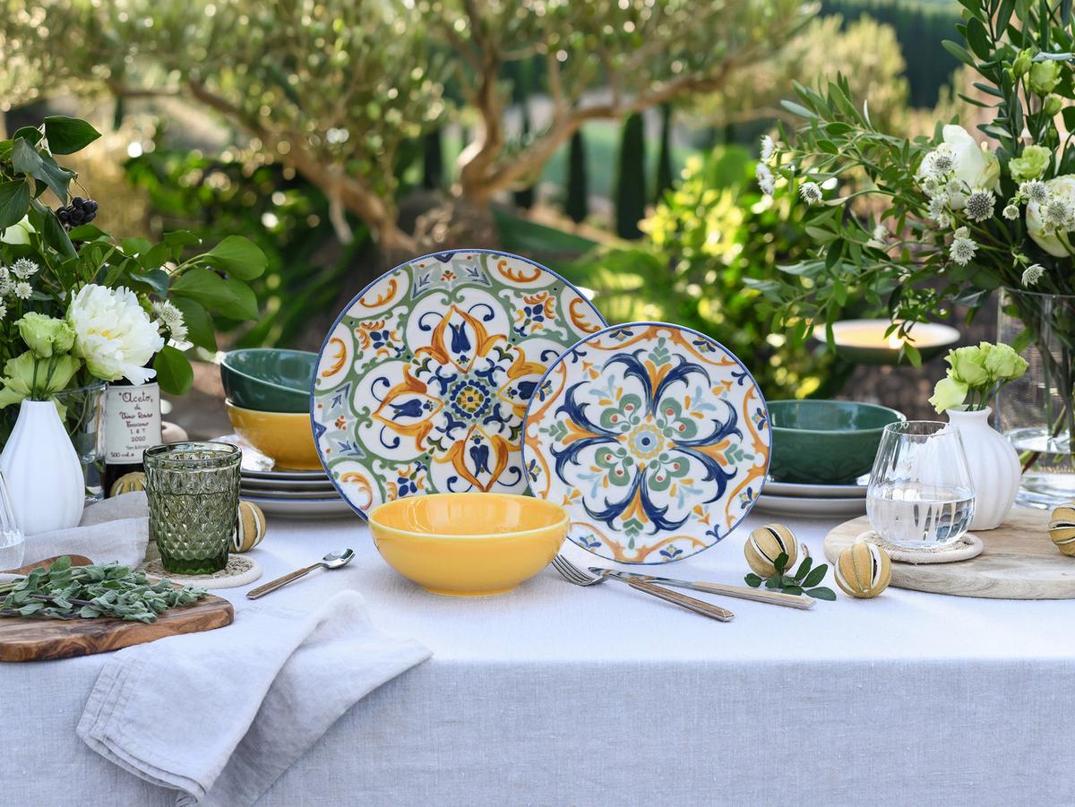 Tafelservice Giardini bunt Steinzeug, 12 -Teilig. - Multicolor, Basics, Keramik - Creatable