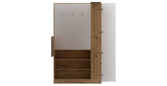 Eckschrank Begehbar mit Regal 150cm Box, Eiche Dekor/Weiß - Eichefarben/Weiß, MODERN, Holzwerkstoff (150/205/120cm) - Ondega
