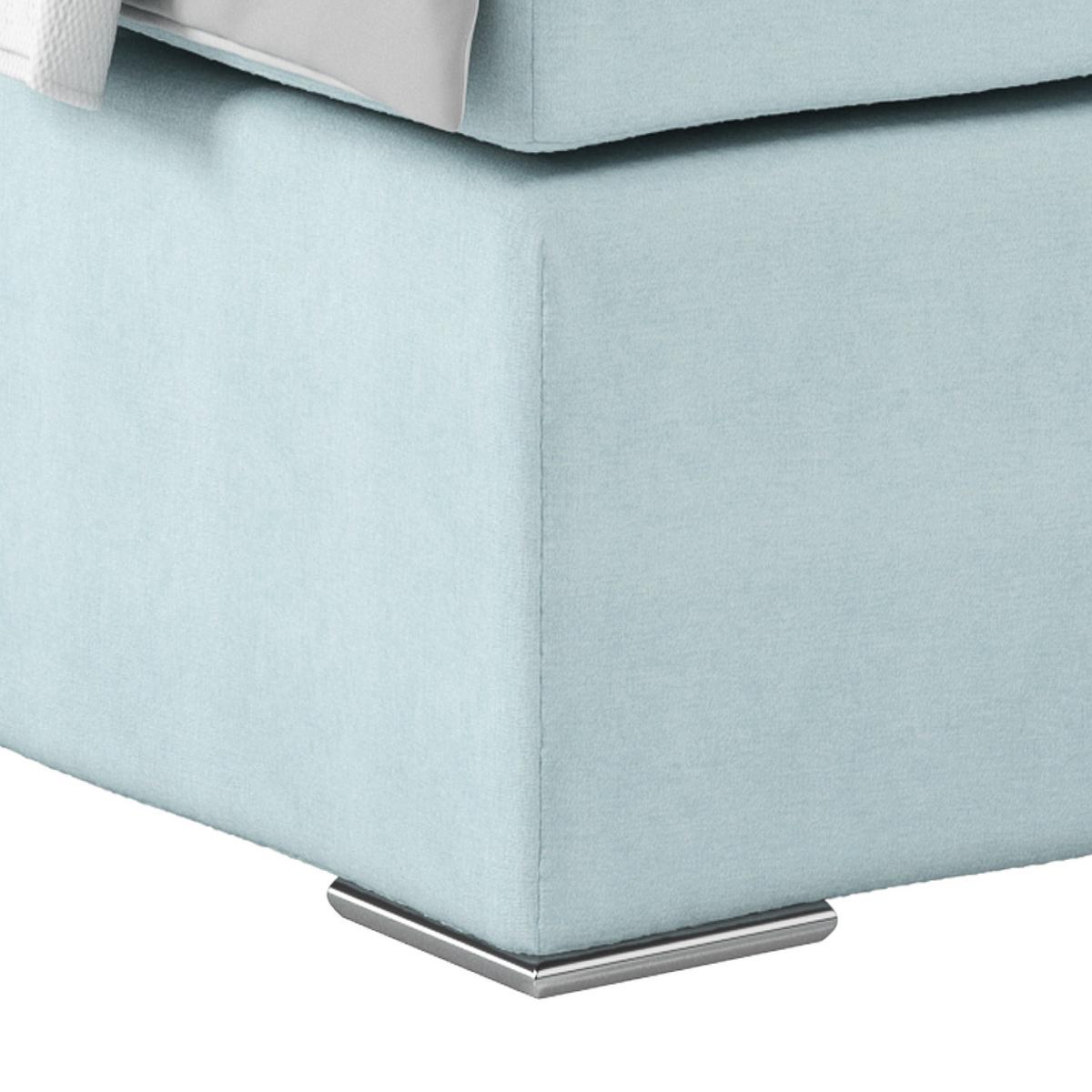 Posteľ Boxspring NERO 140x200 cm, svetlomodrá - svetlomodrá/mätovozelená, Konventionell, kov/textil (140/200cm)