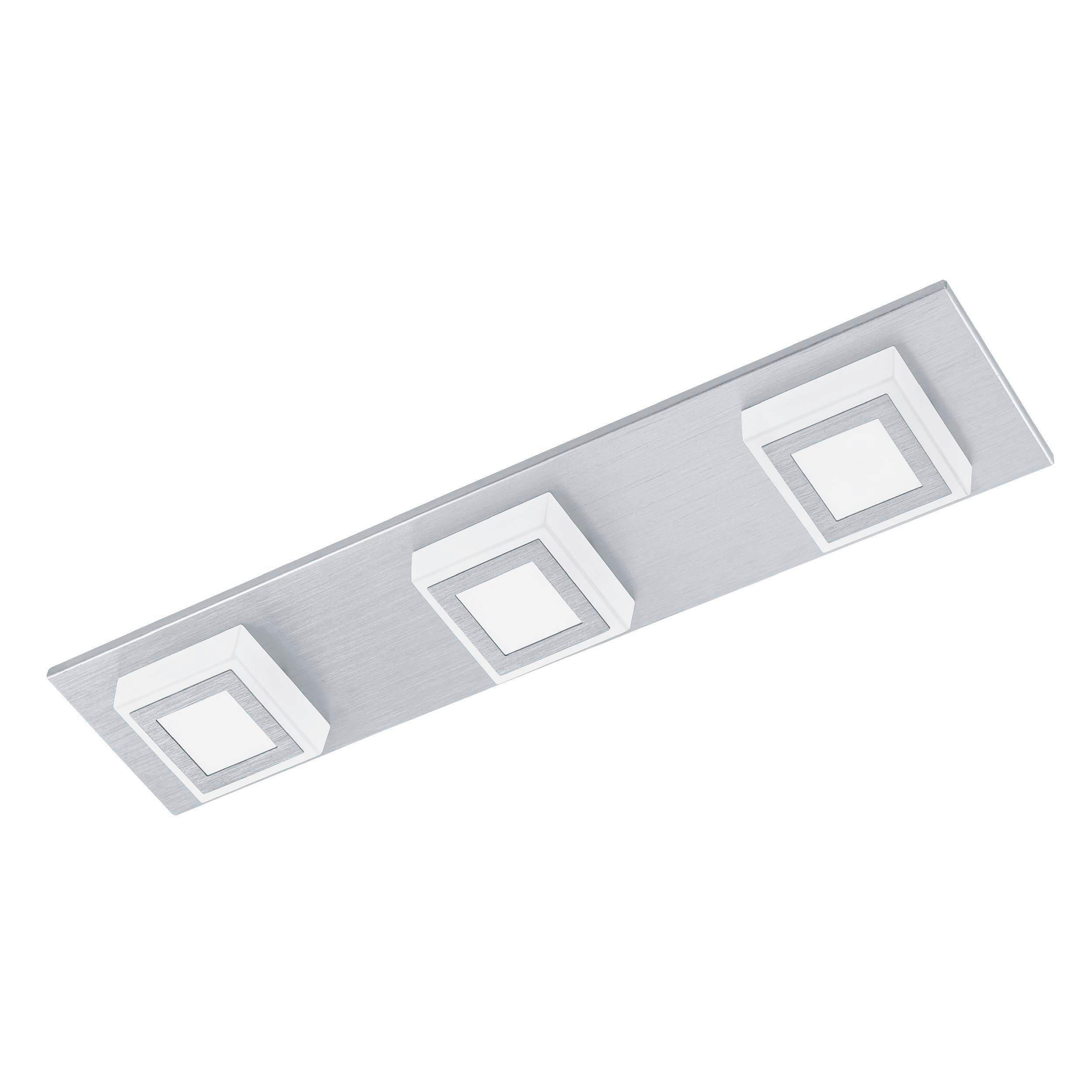LED-Deckenleuchte Masiano L: 45 cm 3-Flammig - Alufarben, Basics, Kunststoff/Metall (45/10/5cm) - Eglo