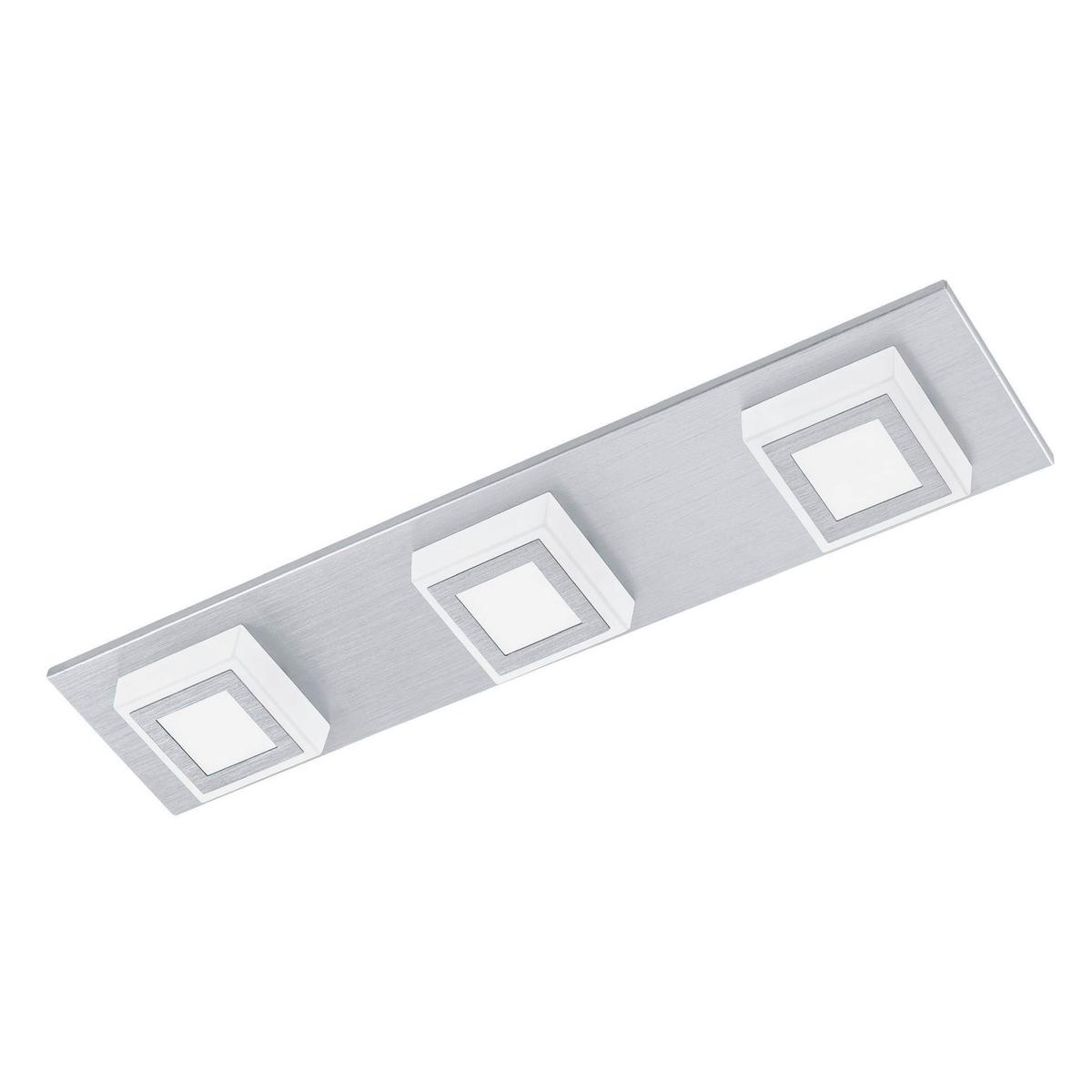 LED-Deckenleuchte Masiano L: 45 cm 3-Flammig - Alufarben, Basics, Kunststoff/Metall (45/10/5cm) - Eglo