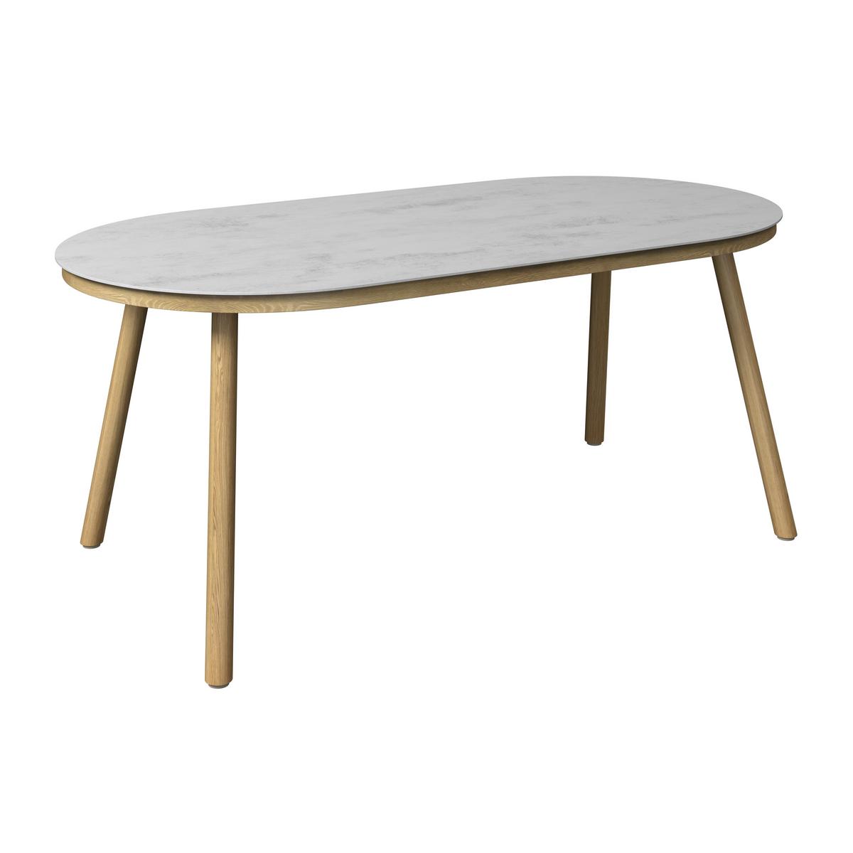 Gartentisch Kiel - Weiß/Naturfarben, MODERN, Kunststoff/Metall (180/74/90cm) - Beldano