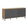 Sideboard Prisma Anthrazit/eiche B: 170 Cm - Anthrazit/Schwarz, Design, Holzwerkstoff (170/76/40cm) - Livetastic
