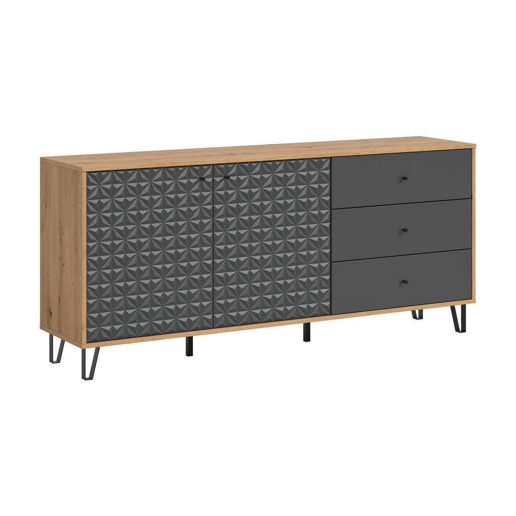 Sideboard Prisma Anthrazit/Eiche B: 170 cm