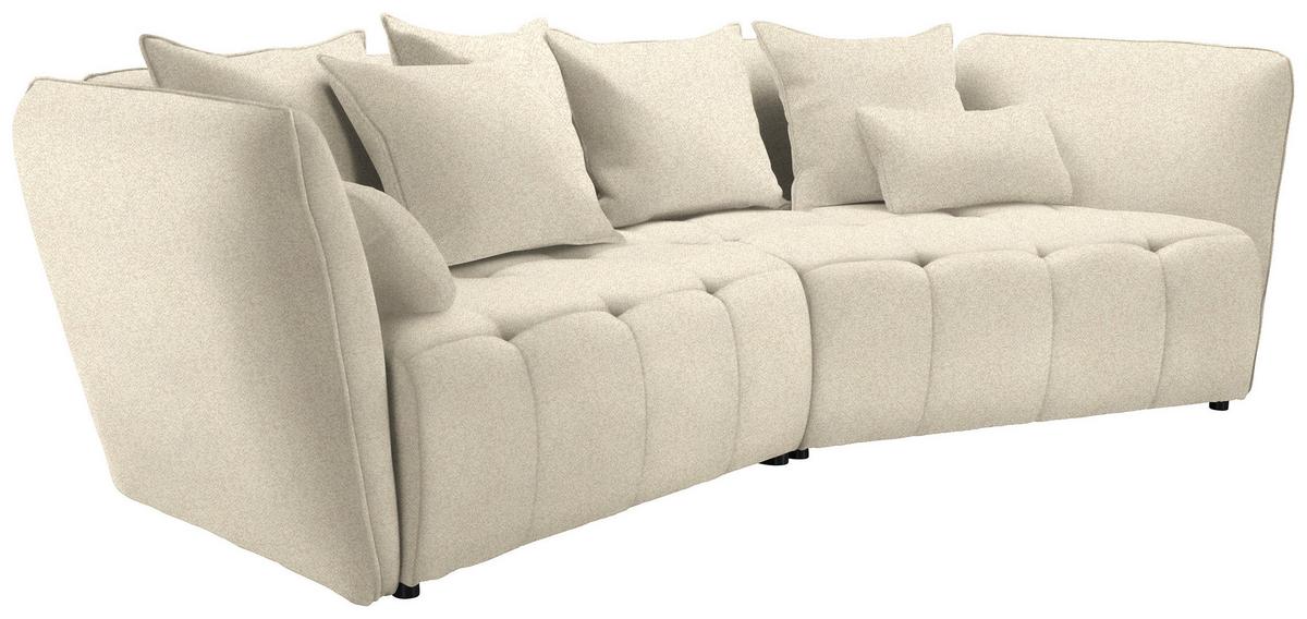 Boxspringová pohovka SOFI, krémová - černá/krémová, Moderní, textil (294/93/152cm) - Premium Living
