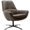 Sessel Be Organic - Schwarz/Grau, MODERN, Leder (81/92/83cm) - Trendmanufaktur