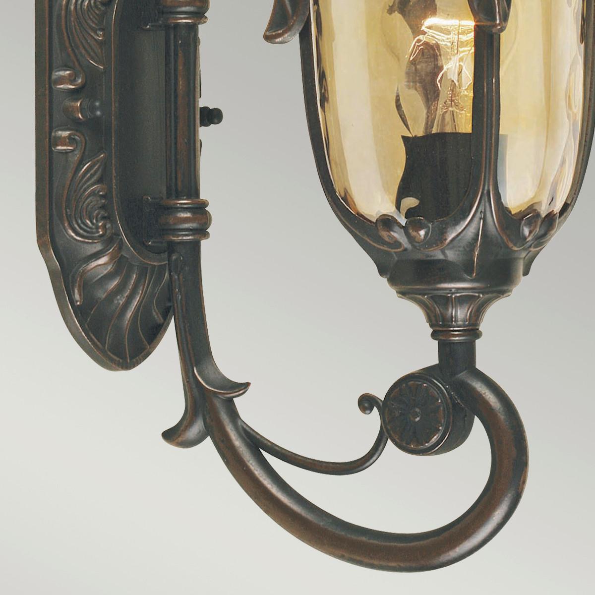 Außenwandleuchte 100 Watt Metall Glas, Wandmontage - Bronzefarben, Natur, Glas/Metall (43/17/24cm) - Elstead Lighting