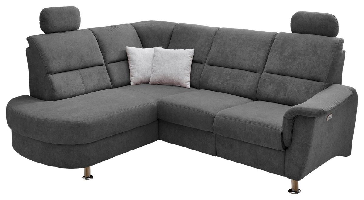 Ecksofa Parole Anthrazit S:184/231 Cm - Chromfarben/Anthrazit, KONVENTIONELL, Textil (231/45/55cm) - Livetastic