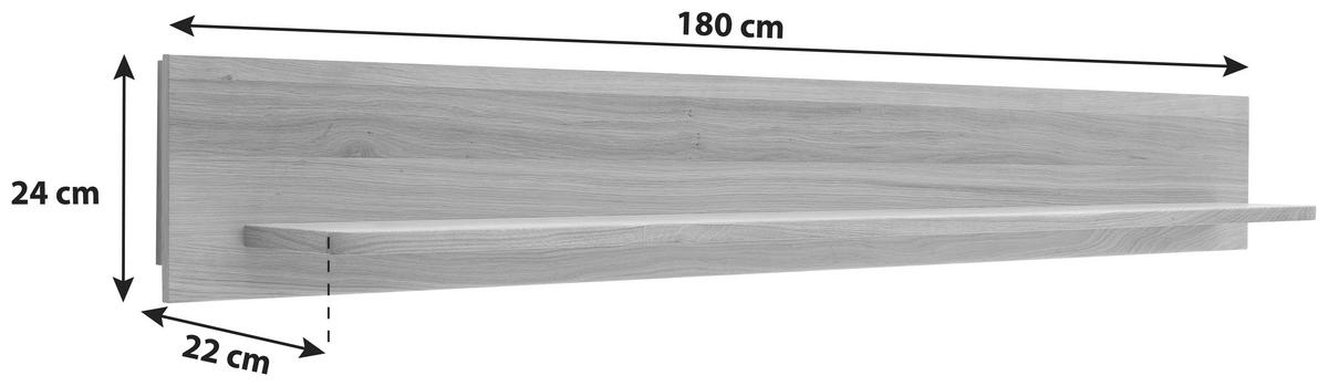 Wandboard Santori B: 180 cm Eichefarben - Eichefarben, Design, Holz/Holzwerkstoff (180/24/22cm) - Livetastic