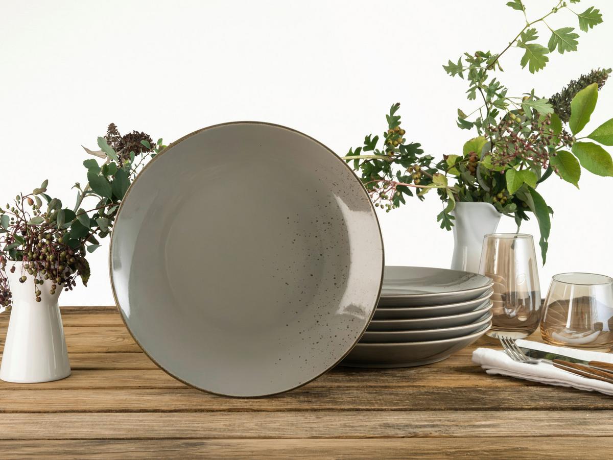 SADA PLYTKÝCH TANIEROV NATURE COLLECTION - sivá, Trend, keramika (27cm) - Creatable